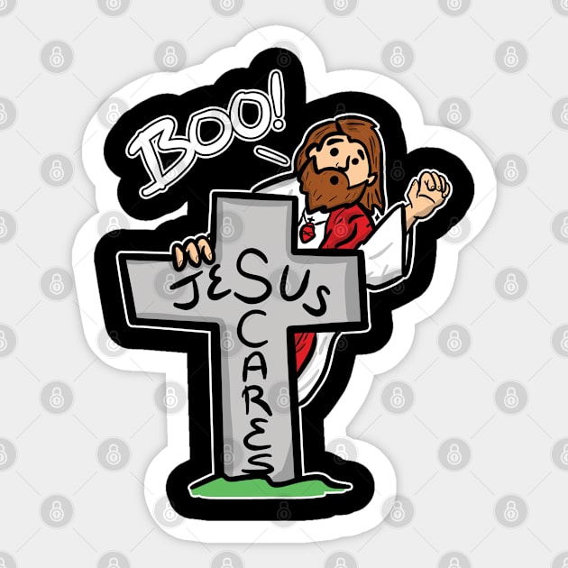 Jesus Scares Sticker by Swagazon